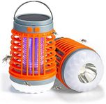Buzz Blast Pro,Electric Cordless Mosquito Zapper for Outdoor and Indoor, Portable Multifunctional Solar and USB Charging Bug Zapper Home, Bedroom, Backyard Camping Using (Orange)