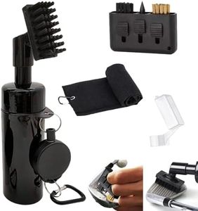 Golf Club Cleaning kit,Golf Water Brush&Golf Towel and 3 in 1 Golf Club Cleaner,with Cover Spray Bottle & Retractable Clip,Anti-Leak Reservoir Tube,Squeeze Bottle for Multi-Function Cleaning Brush