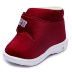 HOOH Kids Unisex Baby Shoes with Musical Sound Walking Shoes for Baby Boys and Baby Girls Upto 3 Years (MEHROON, UK Footwear Size System, Toddler, Age Range, Medium, 0 Months, 3 Months)