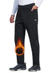 BALEAF Men's Cycling Trousers Fleece Lined Bike Pants Black L