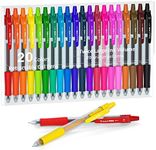 Coloured Gel Pens, Lineon 20 Colours Retractable Gel Ink Pens with Grip, Medium Point(0.7mm) Smooth Writing Pens Perfect for Adults and Kids Journal Notebook Planner, Writing in Office and School