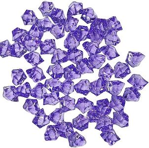 Featuman Purple Plastic Diamonds, 160 Pcs Fake Crushed Acrylic Crushed Ice Rocks, Acrylic Gemstone Bulk for Vase Fillers, Aquarium, Pirate-Themed, Christmas Party and Home Weddings Decor