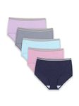 Fruit of the Loom womens Cotton Briefs, 5 Pack - Assorted Colours, 10 Plus