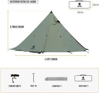 OneTigris Northgaze Canvas Hot Tent with Stove Jack – 4 Season, 2-4 Person, OD Green