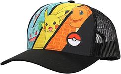 Pokemon Multicharacter Mesh and Microfiber Youth Baseball Hat Black