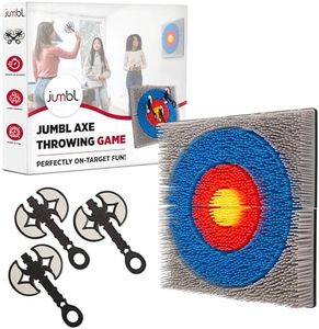 Jumbl Wall-Mounted Axe Throwing Game Set – Bristle Target with Foam Axes for Bars, Basements, and Playrooms | Indoor Safe Play for Adults & Kids, Fun Wall Decor for Boys Rooms & Game Rooms