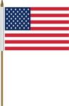 United States USA Stars & Stripes Small 4 X 6 INCH Mini Country Stick Flag Banner with 10 INCH Pole (10 cm X 15.2 cm) Polyester New