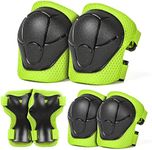 VICTGOAL Kids Knee Pads and Elbow Pads with Wrist Guards Set Protective Gear Set for Boys Girls 3-8 Years Child Toddler 3 in 1 for Skateboard Cycling Bike Scooter Roller Skates (Green)