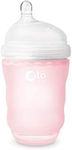 Olababy Gentle Silicone Baby Bottle, Anti-Colic, BPA free, Easy to Clean and Wide Neck Baby Bottles Best for Breast Feeding Babies (8 Ounce, Rose)