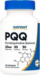 Nutricost PQQ (Pyrroloquinoline Quinone) 20mg, 30 Capsules - Vegetarian Capsules, Non-GMO, Gluten Free