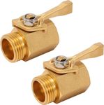 M MINGLE Heavy Duty Brass Garden Hose Shut Off Valve, 3/4 Inch, 2-Pack with 2 Hose Washers