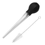 Turkey Baster for Cooking – Heat Resistant Drip Baster with Silicone Bulb & Basting Brush, Food Grade Plastic Tube for Roasting Turkey, BBQ, Marinades, Juices & Holiday Meals