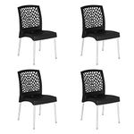 Nilkamal NS19SS Plastic Mid Back with Arm Chair |Chairs for Home|Dining Room|Bedroom|Kitchen|Living Room|Office - Outdoor - Garden |Dust Free |100% Polypropylene Stackable Chairs|Set of 4 (Iron Black)