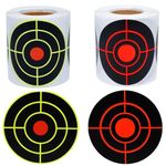 AYWFEY 200 Pcs 3 Inch Splatter Target Stickers, Reactive Paper Targets, Adhesive Shooting Targets with Fluorescent Yellow Impact for BB Gun, Pellet Gun, Airsoft, Rifle Shooting Practice, Yellow & Red