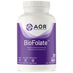 AOR BioFolate 1mg Methylfolate 5-MTHF Plus B12 Supplement, 30 Capsules, Vegan & Gluten-Free, Active Vitamin B9 Folate for Men & Women, Pure Methyl B12 for Cardiovascular Support & Nutritional Wellness