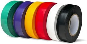 Electrical Tape 3/4" x 66 Feet PVC Electric UL Listed, Flame Retardant, Waterproof, Strong Adhesive PVC Insulation Electrical Tape - 6 Rolls per Pack Multicolor