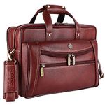 Hammonds Flycatcher Genuine Leather Laptop Bag for Men/Office Bag for Men, Brown | Fits Upto 16 inch Laptop/MacBook| Crossbody Handbags with Shoulder Straps| Leather Bag for Men| Trolley Straps |