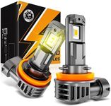 Auxbeam H11 H8 H9 Fog Lights, 3000K Golden Yellow, 12000LM Super Bright 600% Brighter, Enhanced Visibility for Fog & Off-Road, Plug and Play, Pack of 2