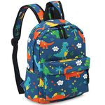 Zicac Kids Backpack Baby Child School Bag Dino Backpack Kindergarten Canvas Daypack Toddler Boy Girl Backpack Cartoon Coin Purse (Lightblue)