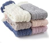 TEHOOK Fuzzy Socks Soft Cozy Fluffy Slipper Winter Warm Plush Socks Christmas Stocking Stuffers Gifts for Women, Multi-color, One Size