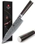 XINZUO Chef Knife 8 Inch 67 Layer Japanese VG10 Damascus Steel Kitchen Knife Hammered Finish High Carbon Japanese VG-10 Steel Professional Chef's Knives Razor Sharp with Pakkawood Handle - He Series