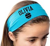 Funny Girl Designs Design Your Own Personalized BASKETBALL Cotton Stretch Headband with CUSTOM Name VARSITY Text