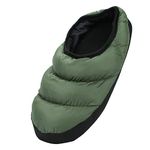 Unisex Soft Down Slippers Thermal Full Tent Mules Slippers Low-Top Winter house Slippers Warm Slip On Mule Shoes Down Filled Indoor Home Slippers Shoes for Men and Women Army Green