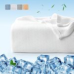 Bamboo Cooling Blankets, Luxear 200*220cm King Size Arc-chill Q-Max>0.34 Cool Fiber for Sound Sleep, Lightweight Summer Throw for Hot Sleepers, 100% Bamboo Material All Season Sofa Bed Blanket White