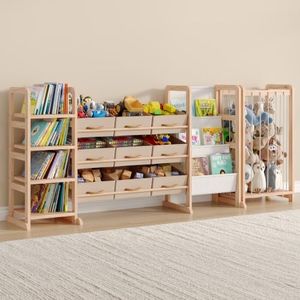3imothrix Toy Storage Organizer with Bookshelf and Stuffed Animal Storage