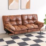 Hcore, Memory Foam Futon Sleeper Loveseat Convertible Couch Bed Sofas, Classic Brown