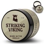 Striking Viking Beard Butter - Non Greasy Beard Butter For Men 4oz - Keep Your Beard Hydrated & Refreshing With Beard Cream - Scented Beard Butter (Vanilla)