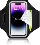 6.8’’ Running Armband Phone Holder with Airpods Bag, Sweatproof Mobile Phone Sport Armbands, Phone Strap for Running is Compatible with iphone 15 14 13 12 11 X 8 Plus Pro Max and Samsung
