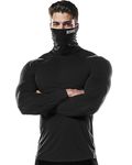 DRSKIN MASK Turtleneck Compression Shirts Top Dry Sports Baselayer Running Long Sleeve Thermal Cold Men (Turtleneck SB01, L)