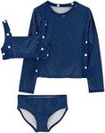 OshKosh B'Gosh Girls' Three-Piece Swimsuit, Denim Daze, 8