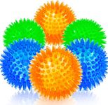 yenlk Squeaky Dog Ball Toys, 6 Pack -Dogs Chew Spiky Ball, Floatable Dog Pool toy, Toss Fetch Toys for Puppy, Rubber TPR Dog Chew Toys for Boredom, Teeth Cleaning for Small and Medium Dogs