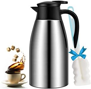 68oz Coffee Carafe Airpot Insulated Coffee Thermos Urn Stainless Steel Vacuum Thermal Pot Flask for Coffee, Hot Water, Tea, Hot Beverage - Keep 12 Hours Hot, 24 Hours Cold