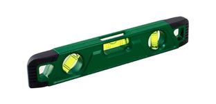 Teronbeta Spirit Level 230 mm/9 Inch Small Shock Proof Torpedo Level with Magnetic Base and 3 Bubble 45°,90°,180° - Green/Black