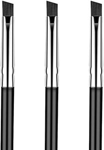 Pincel de Delineador de Ojos 3 Cepillos de Delineador de Ojos en Ángulo Pincel de Delineador de Ojos Plano Inclinado de Maquillaje Cepillo de Base Polvo de Ojos Portátil para Gel, Líquido