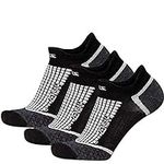 Zensah Grit Wool No-Show Running Socks (S, Black-3 Pack)