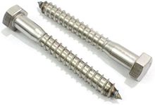 3/8" x 3" Stainless Hex Head Lag Bolt Screws, (25 Pack), 304 (18-8) Stainless Steel Coach Bolts/Large Screws for Wood with Plain Finish by Bolt Dropper