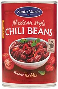 Santa Maria, Mexican Chili Beans, Fagioli al Chili, Ideali per Condire con Carne o come Condimento per Tortillas e Tacos, Tipici della Cucina Tex-Mex, Latta da 410 g