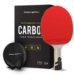 PRO SPIN Ping Pong Paddles - Premium Table Tennis Rackets with Carbon Fibre | Elite Series 7-Ply Blade, Premium Rubber, 2.0mm Sponge | Includes Rubber Protector Case (1-Pack)