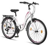 Licorne Bike Stella Premium City Bicycle White - 26-inch Bike – 21 Gear Speeds – Bike for Girls, Boys, Men and Women- City Bike for cycling – includes tools​