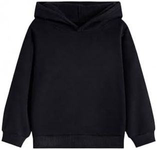 Verdusa Toddler Girl's Fall Clothes Fleece Hoodies Long Sleeve Sweatshirts Cute Pullover Tops Black 8-9Y