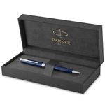 PARKER Sonnet Ballpoint Pen, Blue Lacquer with Palladium Trim, Medium Point Black Ink (1931536)