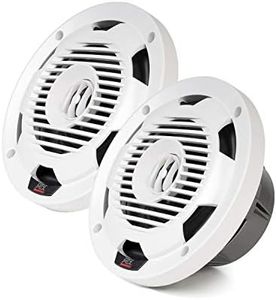 MTX WET77-W Wet Series 75 Watt RMS 4 Ohm Coaxial Outdoor Marine Boat ATV UTV Speaker Pair with Weather Resistant Polypropylene Cones, Silicone Insulated Tinsel Leads, and ASA Plastic Grille, White