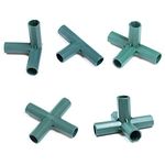 UUHUKP Greenhouse Frame Furniture Connectors,30Pcs 16mm Plant Stakes Fencing Pipe Joint,3/4/5 Way Heavy Duty DIY Pipe Fittings for Flower Stands and Greenhouse Frames Construction