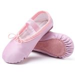 TETSUO Pink Ballet Shoes for Girls,Dance Flats Slippers for Kids,Toddlers Practice Shoes,Yoga Shoes