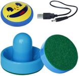 HYCT New Air Hockey Pucks and Paddles - Funny Design Air Hockey Pucks for Any Flat Surface, Include a Charging Cable and Electronic Rechargeable Air Hockey,2 Air Hocky Strikers