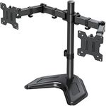 MOUNTUP Dual Monitor Stand, Free-Standing Monitor Stands for 2 Monitors up to 27 inches, 17.6 lbs Each, Fully Adjustable Dual Monitor Mount for Desk, VESA Stand 75x75mm, 100x100mm